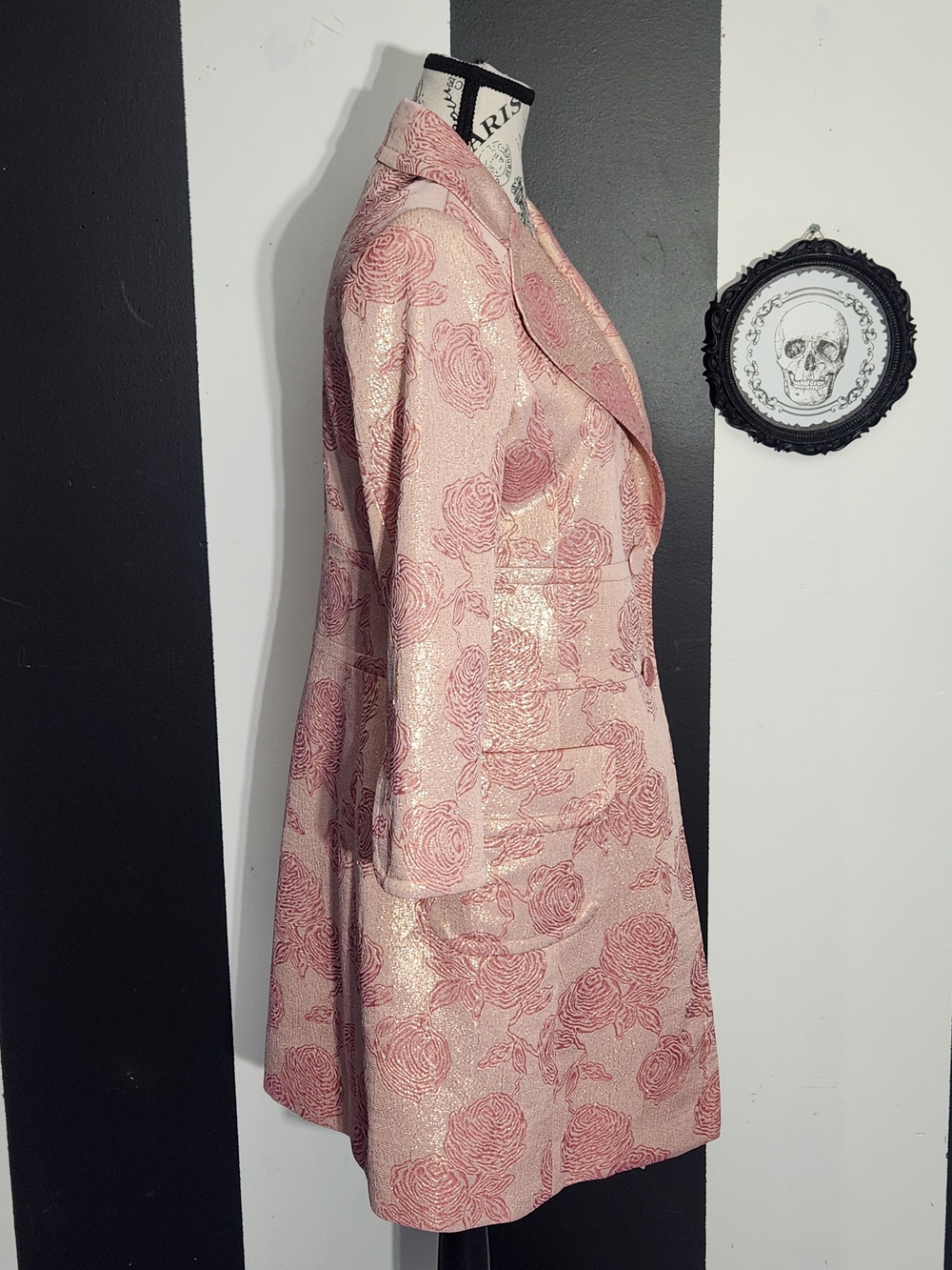 Banana Republic Pink Rose Brocade Trench Coat - Picture 4 of 9
